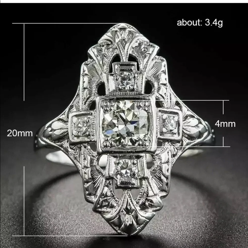 New 925 Silver Vintage Women’s Party sapphire Ring