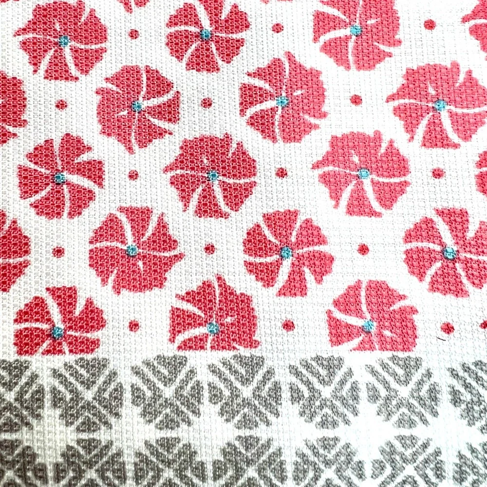 Global Microprint Fabric Shower Curtain Rows of Textile Patterns