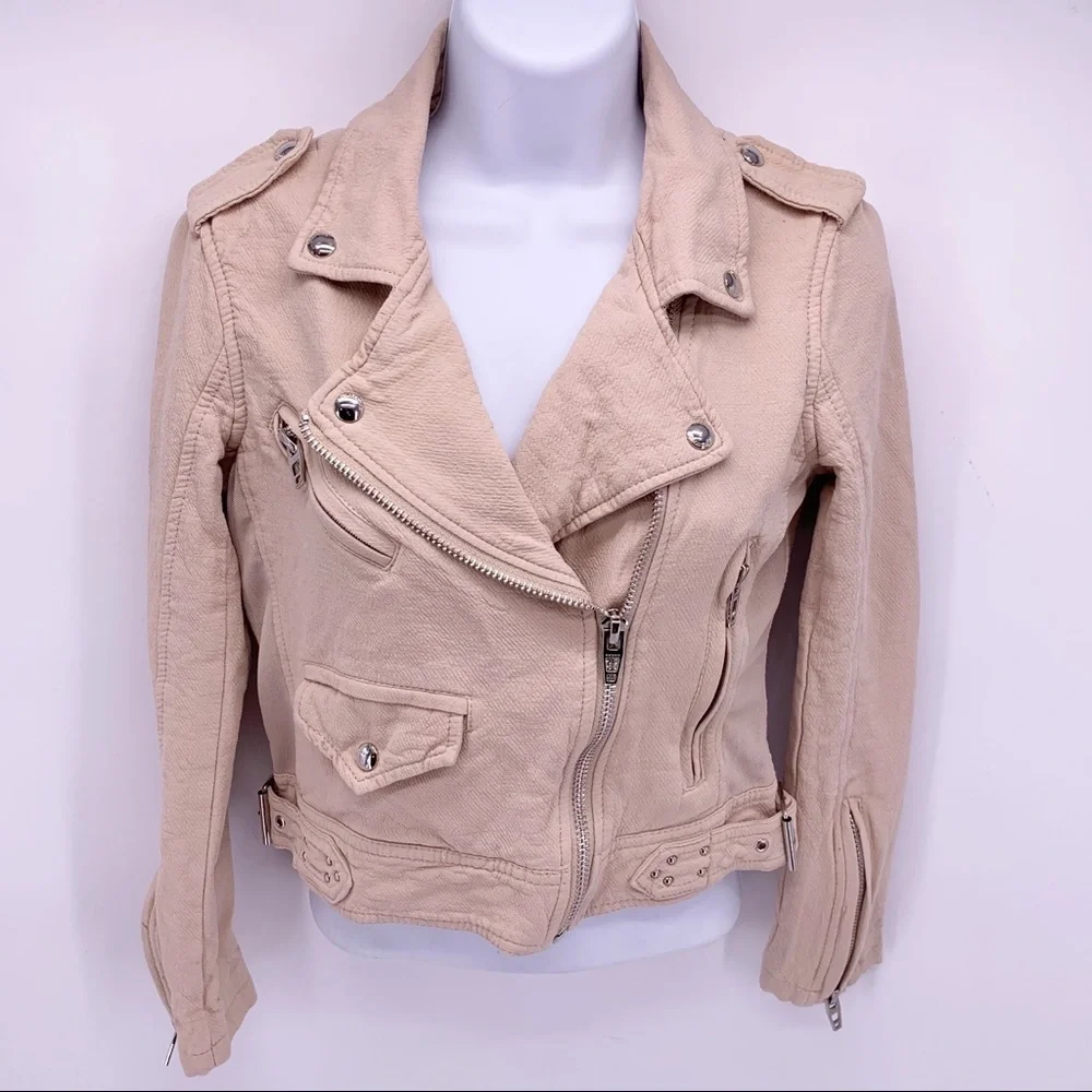 Blank NYC Tan Moto Jacket Size XS