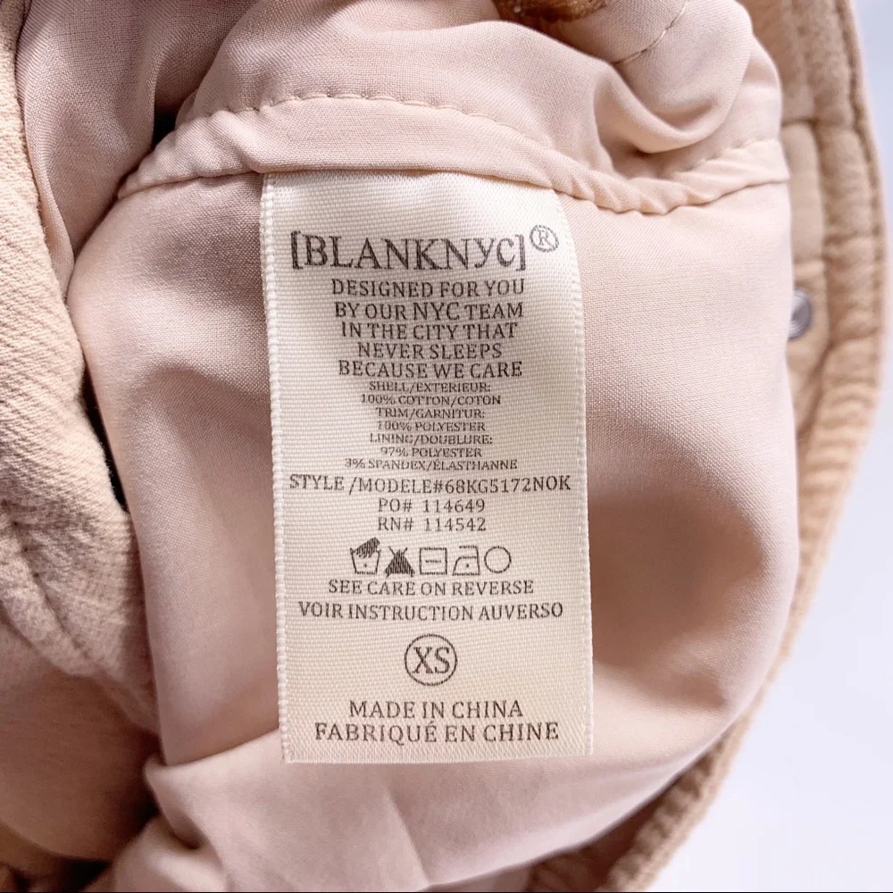 Blank NYC Tan Moto Jacket Size XS