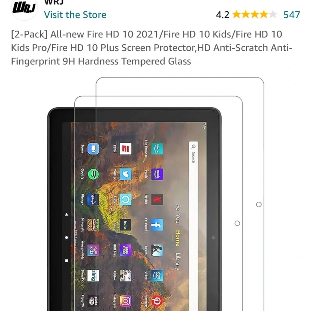 Tempered glass screen Protector for FireHD 10