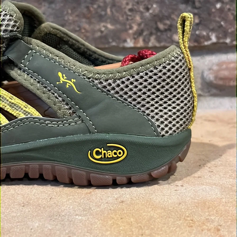 Chaco Outcross 2 Avocado Green and Yellow Outdoor Sandals