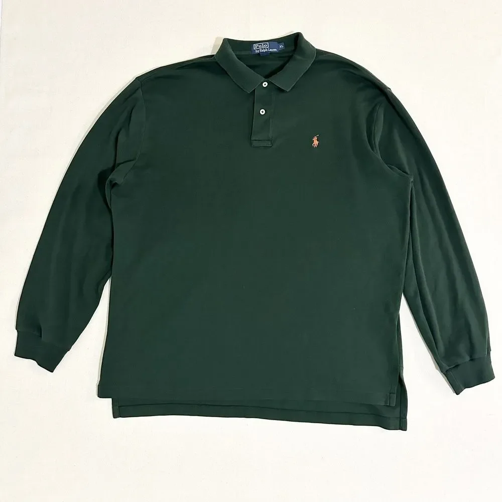 Polo Ralph Lauren Men's Size XLarge(Fits Like A 2X-Large)Shirt Green Long Sleeve