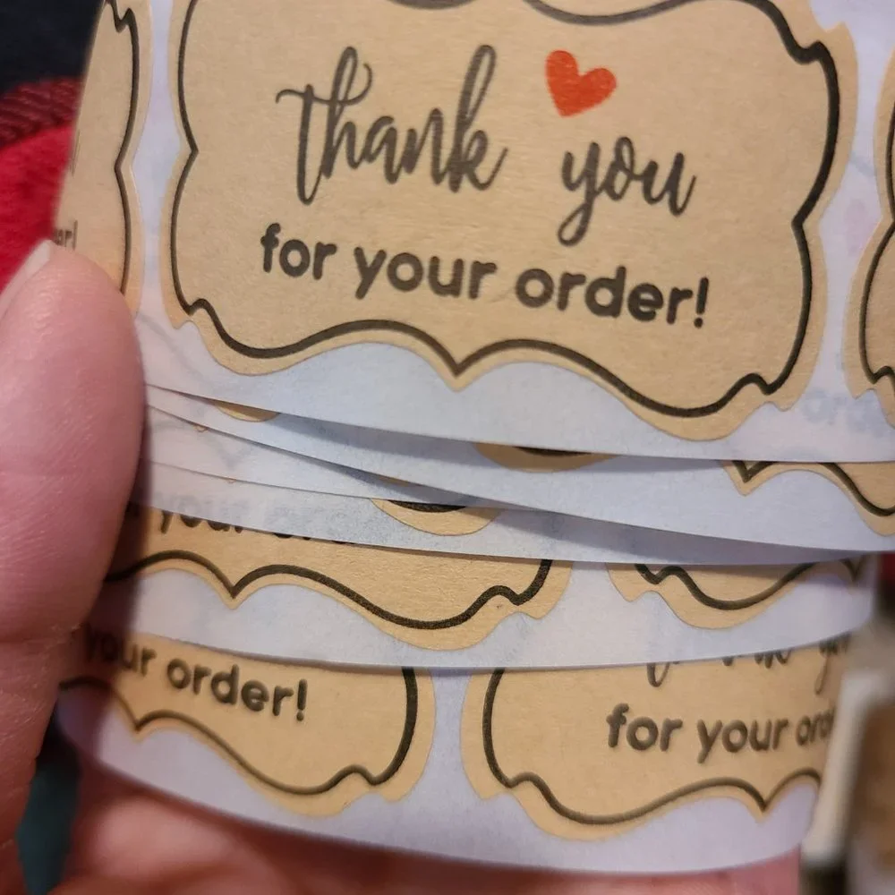50 THANK YOU FOR YOUR ORDER Kraft Sticker 2