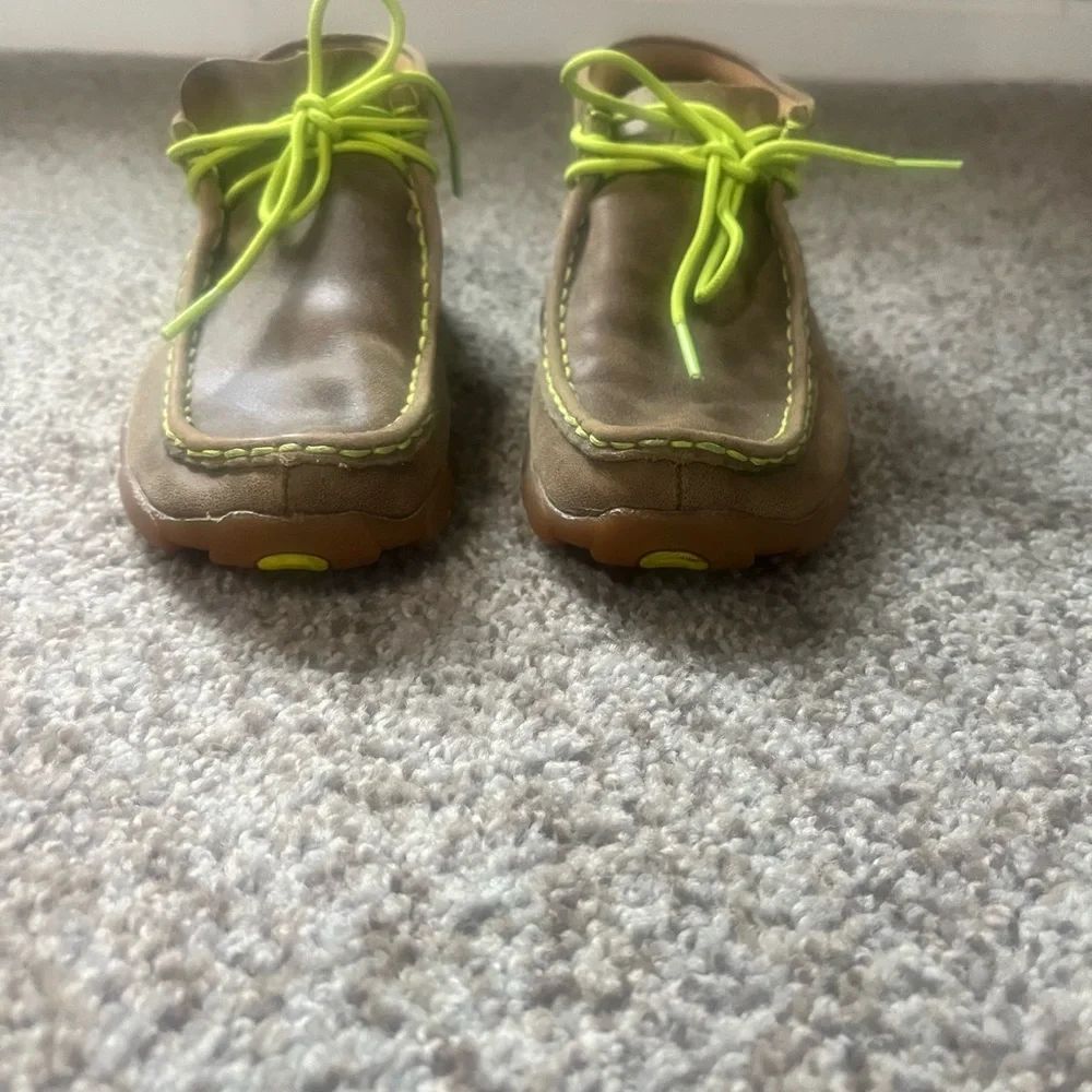 Kids Brown and Neon Green twisted x
