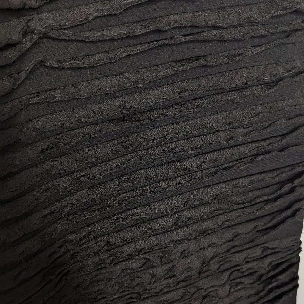 HANNA for La Journee Black Textured Maxi Skirt Pull On Vintage Size S