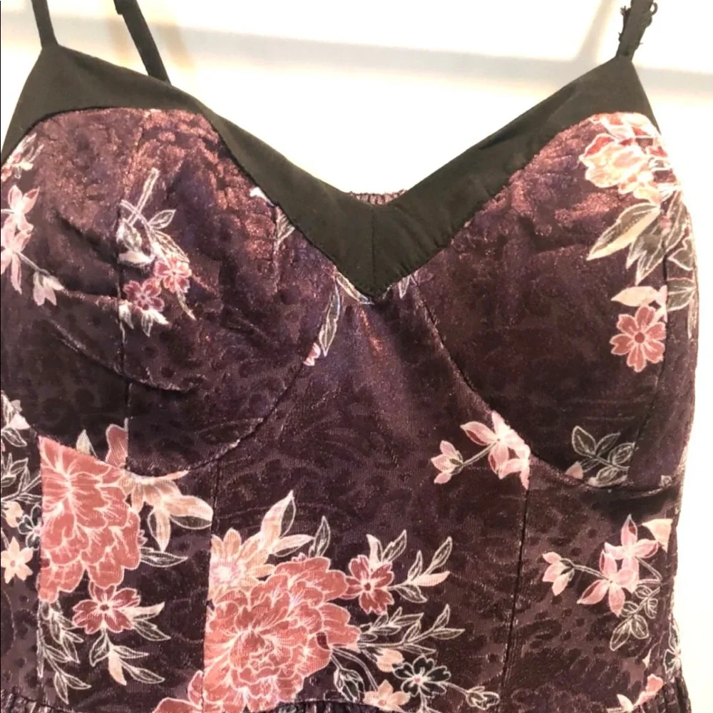 NWT Purple velvet floral dress