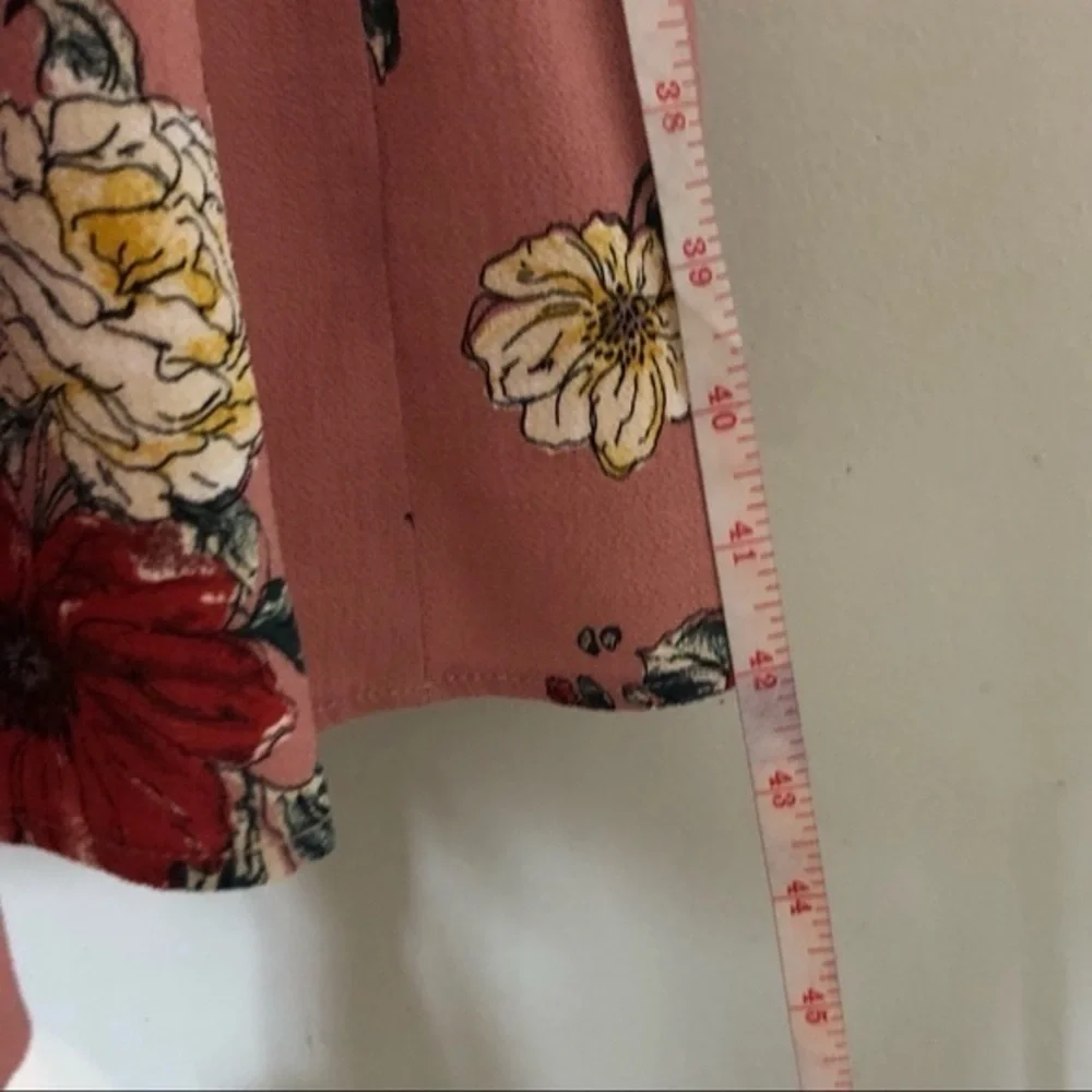 NWT Blush Rose Pink Floral Faux Wrap Midi Dress