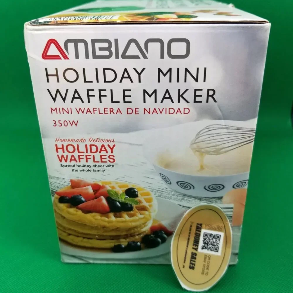 AMBIANO HOLIDAY MINI WAFFLE MAKER Non-stick 4