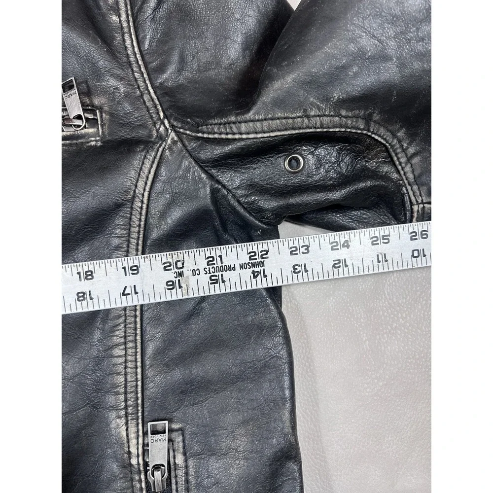 Marc New York by Andrew Marc Distressed Heavy Leather Jacket Men's Size Large