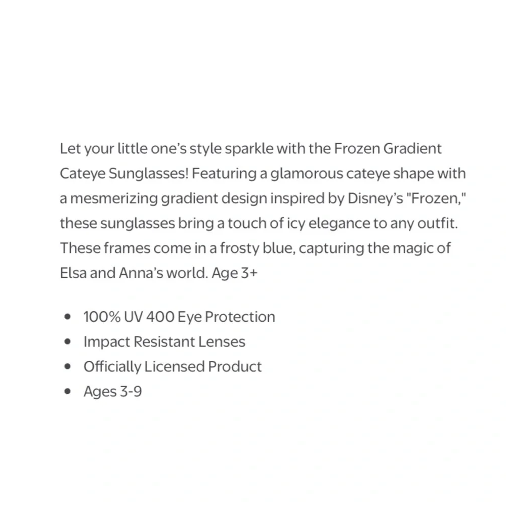 Disney Frozen Gradient Cateye Anna & Elsa Sunglasses