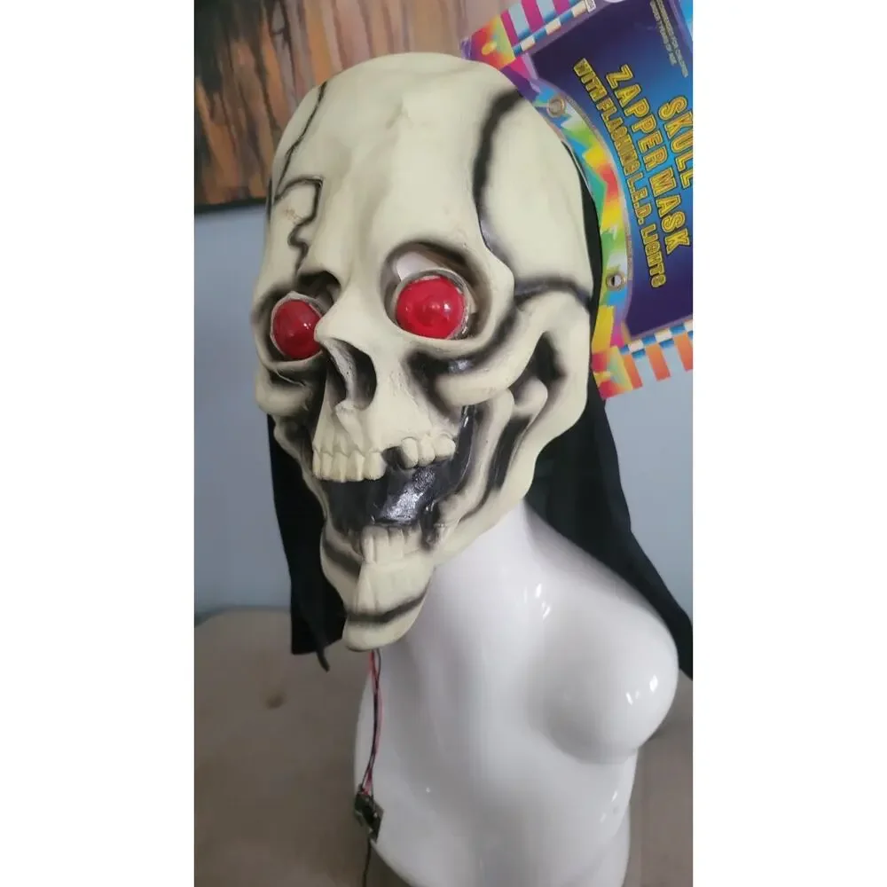 Vintage 1984 Collegeville / Imagineering LED Skull Mask — New, Needs Wiring...