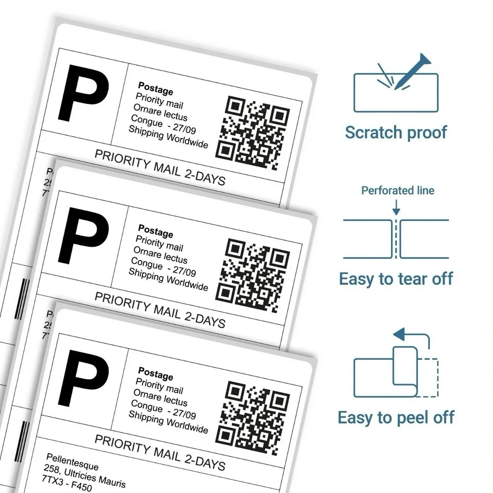 Shipping Labels Direct Thermal 4x6 with 500 Labels/Roll Rollo Zebra Printers