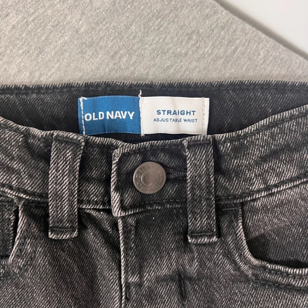 NWOT Old Navy Straight Adjustable Waist Black Wash Denim Pants Jeans 3T​​