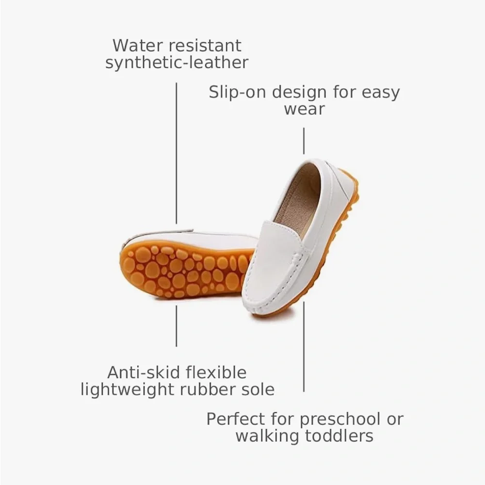 Kids White Loafers