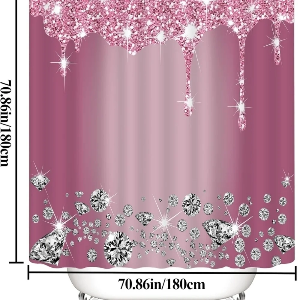 Glitter diamond shower curtain