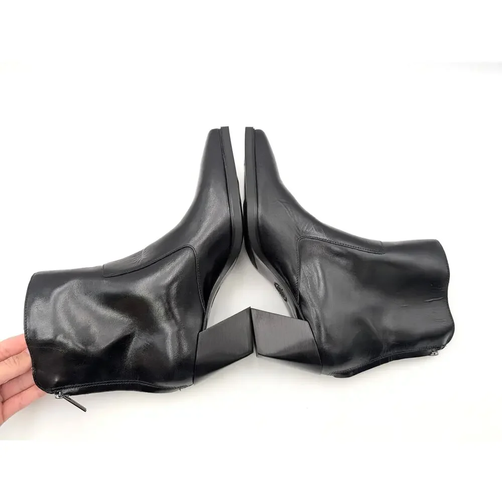 Vince Camuto Viltana Ankle Bootie Square Toe Women's Black Size US7.5M EU38