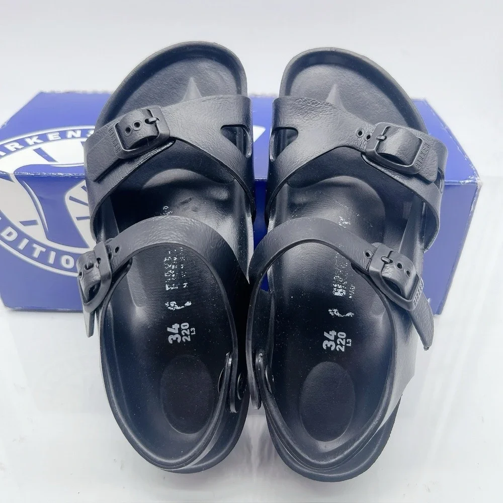 Birkenstock Rio Essential Kids Sandals Shoes Black EVA EU 34 US 3 - 3.5