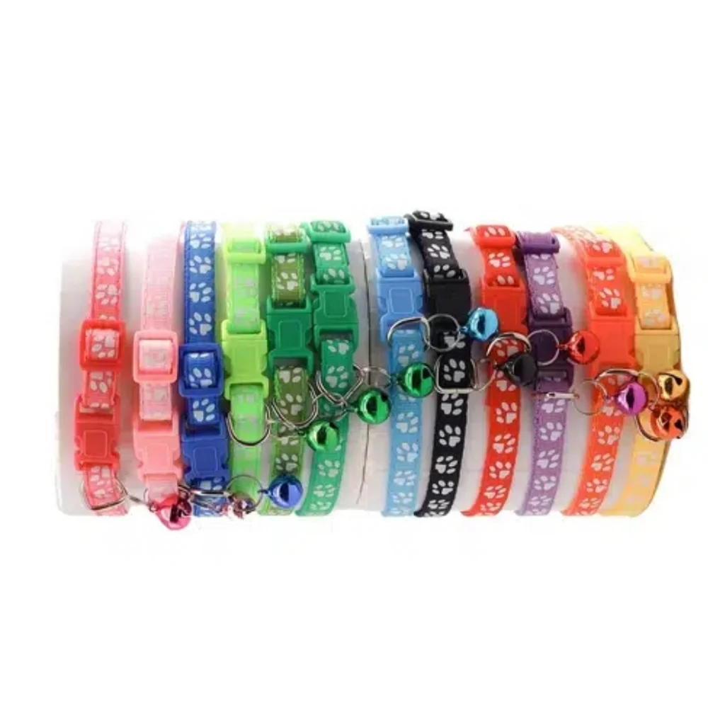 5/$20 or 3/$15 🐱🐾🐶 Cat/Dog Adjustable Paw Print Collar w Matching Bell NWT