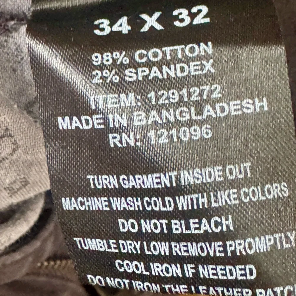 English Laundry Men's Slim Fit 5-Pocket Chino Pants 34x32 Charcoal Gray Stretch