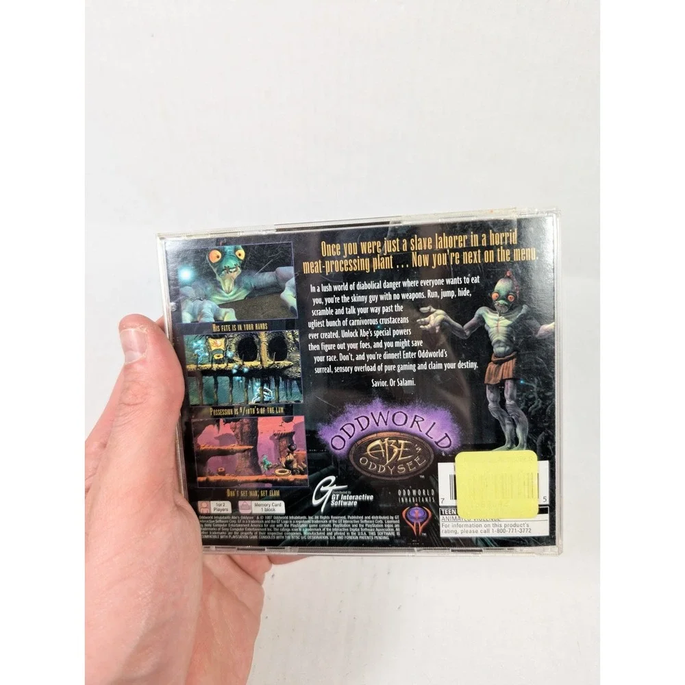 Oddworld Abe‎ Oddysee PS1 Complete Tested Sony Playstation Black Label 1997