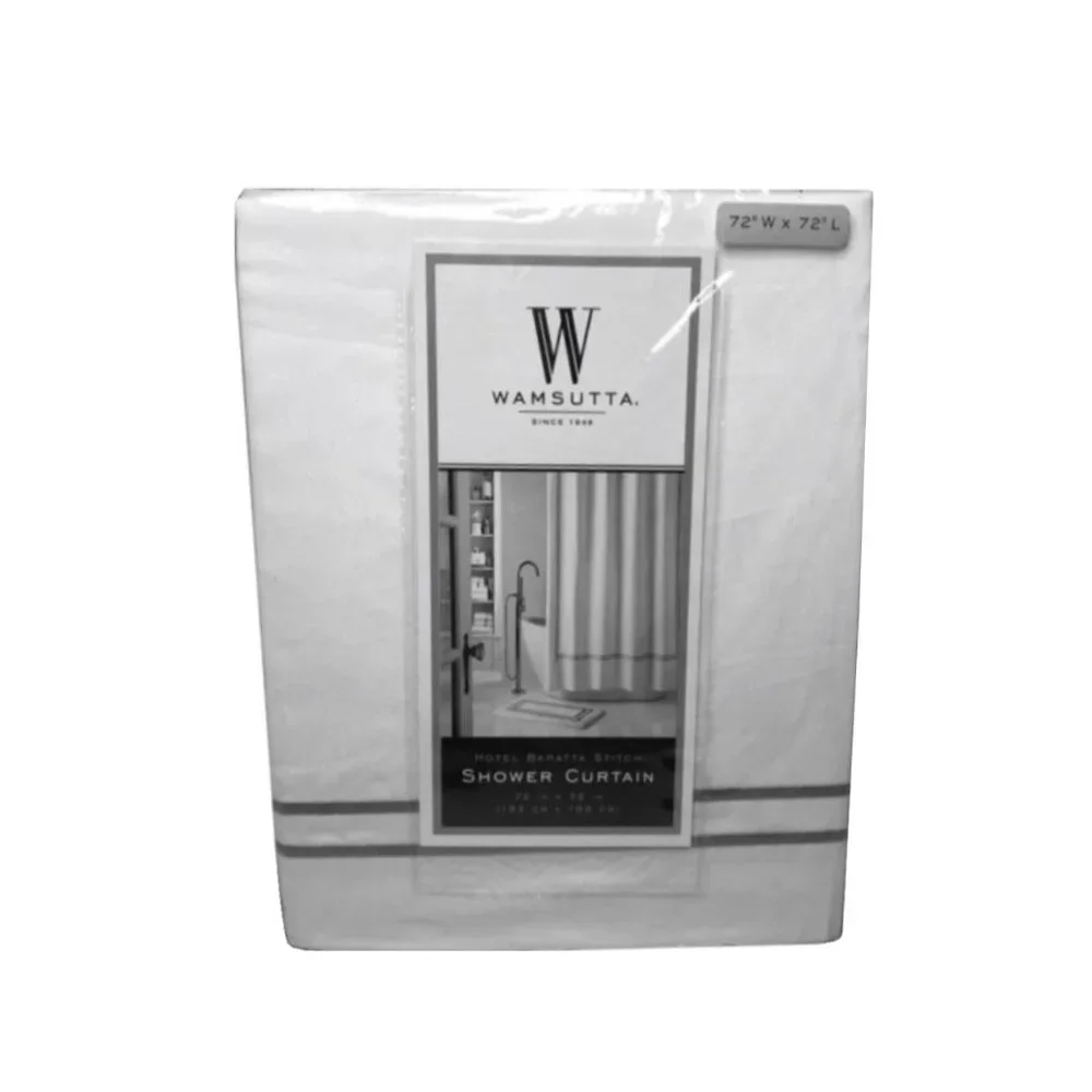 new WHITE Wamsutta CHARCOAL Baratta Stitch 72x72