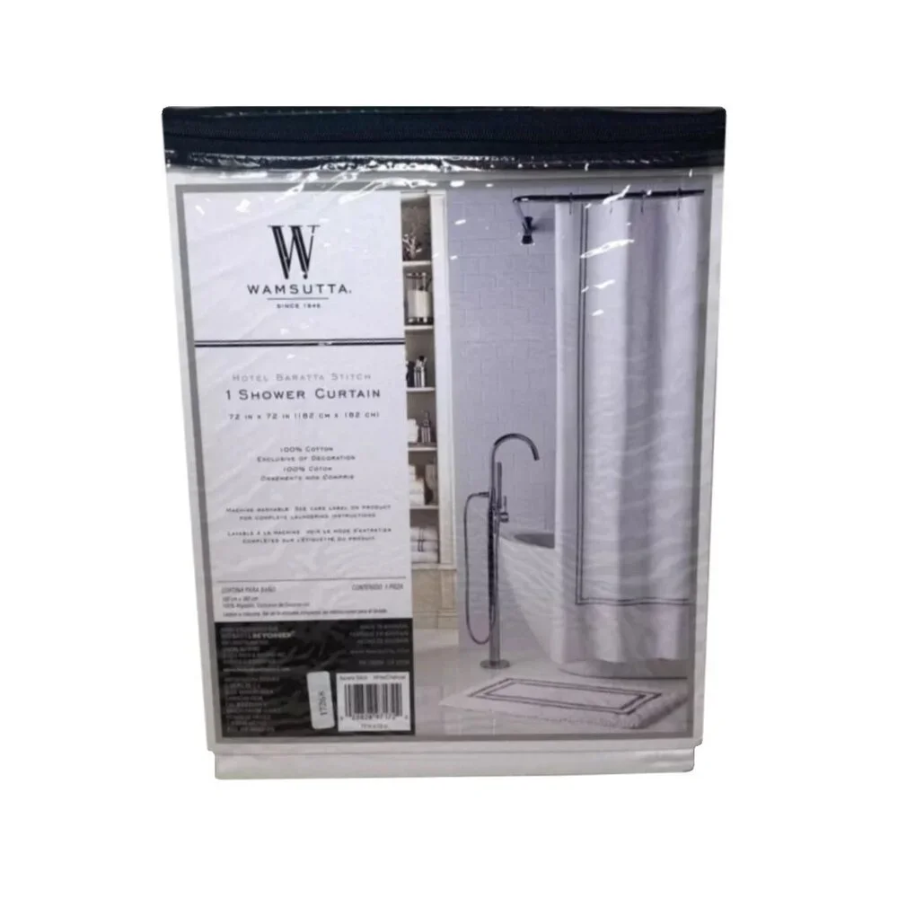 new WHITE Wamsutta CHARCOAL Baratta Stitch 72x72