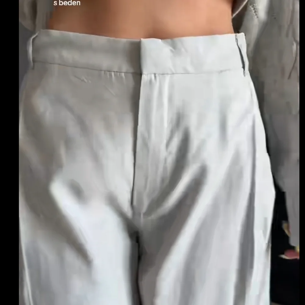 Zara HighWaist Pants Wide Grey Size S