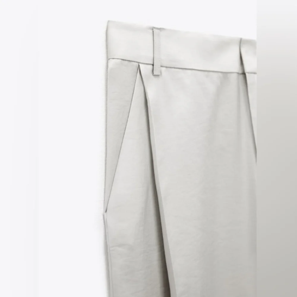 Zara HighWaist Pants Wide Grey Size S