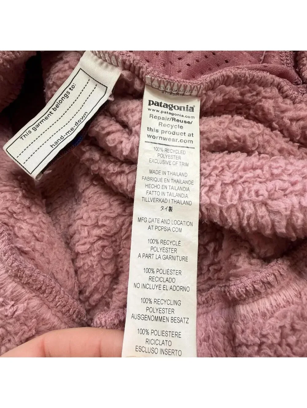 Patagonia Pink Sherpa Fleece Hoodie Youth L Cropped Quarter Zip Jacket Fits W XS