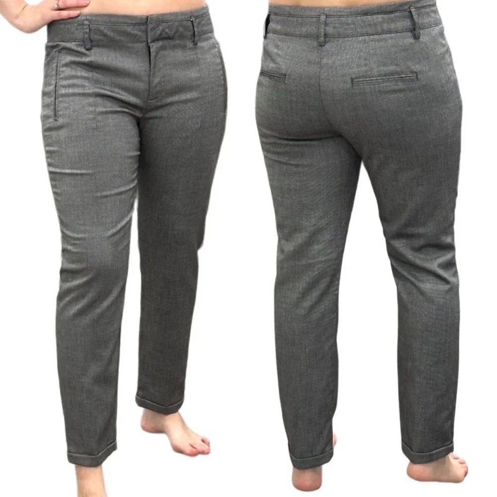 Zara Basic Tapered Ankle Skinny Slim Fit Trousers in Gray Women’s Size 8