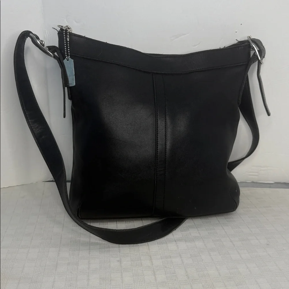 Coach # 9188 Legacy  Duffle Black Leather Crossbody Bag Purse