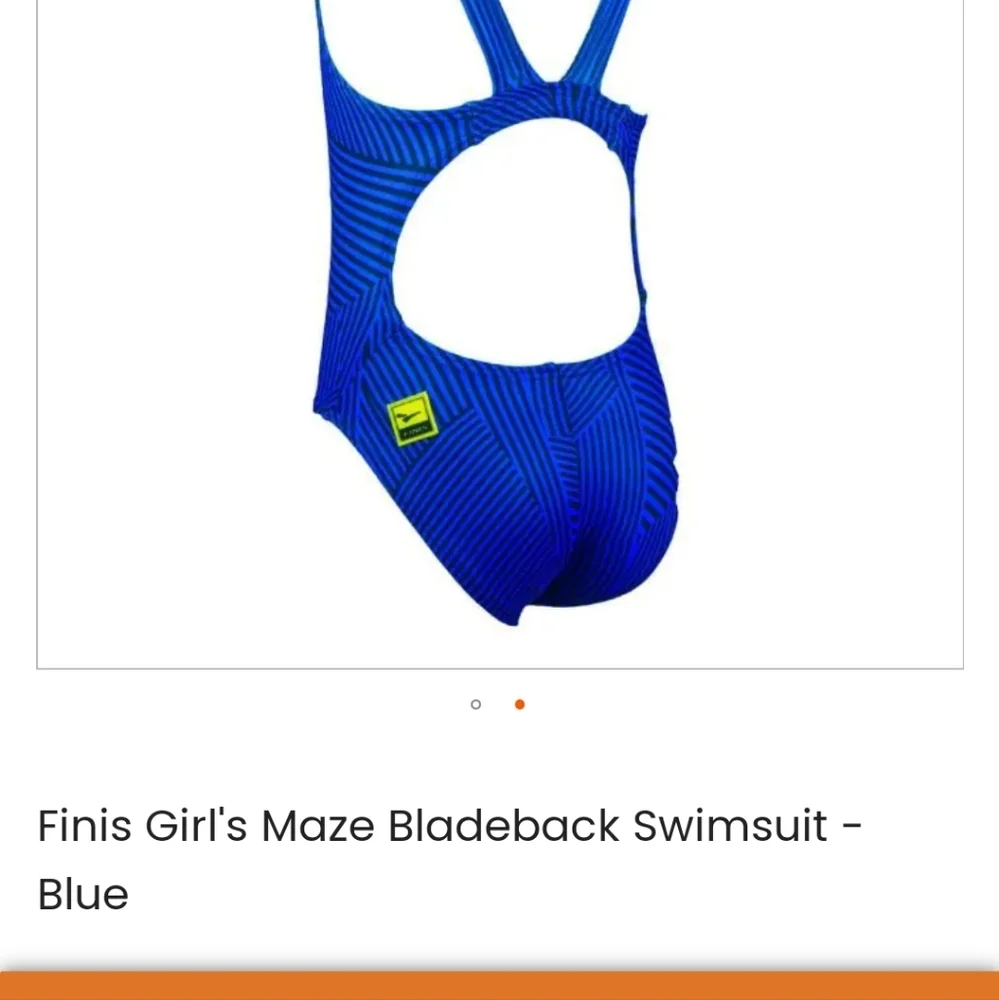FINIS Training Swimwear Girls Size 22 Small Youth Blue Black Aquatuff Maze
