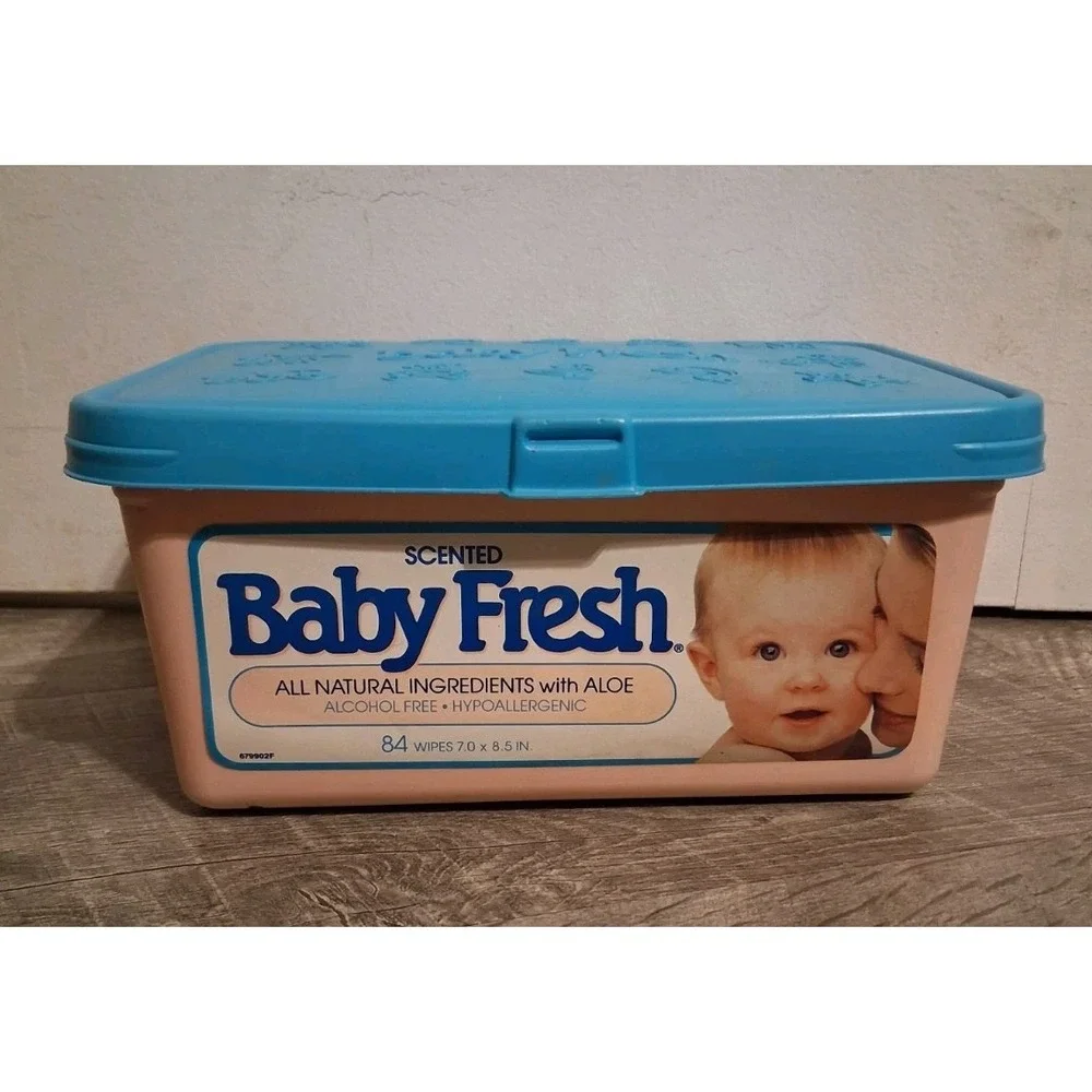 Vintage Baby Wipes Container Tub 90s Pink Blue Baby Fresh Scott RARE‎ HTF
