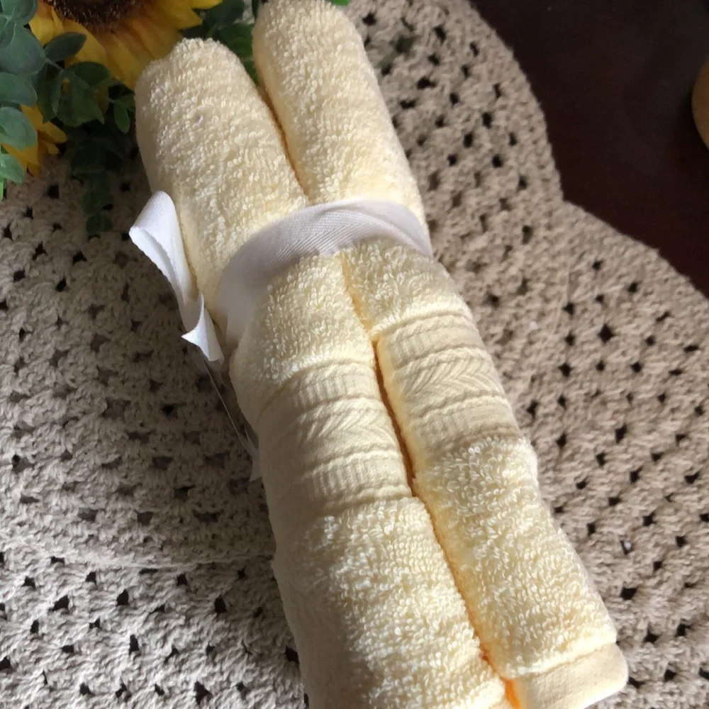 Hotel Bath YELLOW Cotton Hand Towels