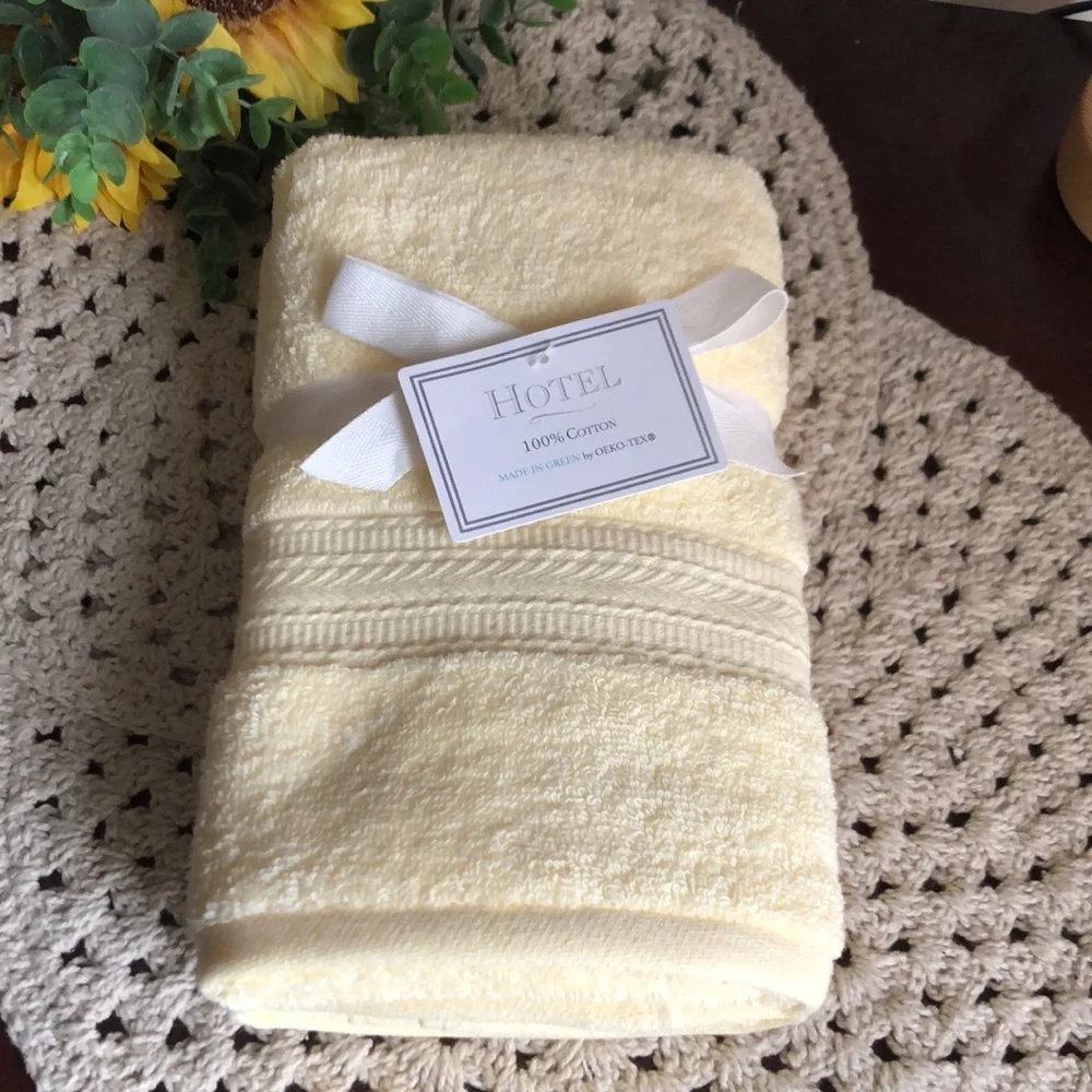 Hotel Bath YELLOW Cotton Hand Towels