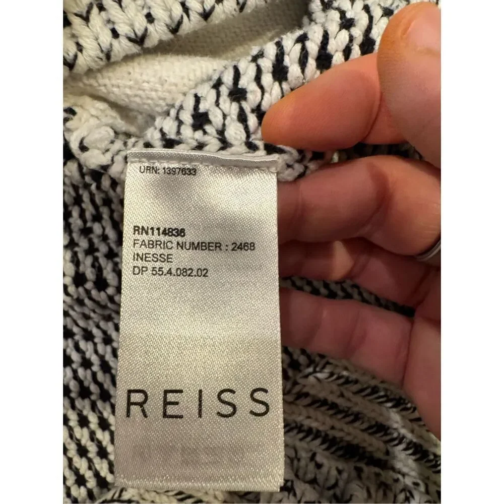 REISS Inesse Oversized Ecru Monochrome Cardigan Open M