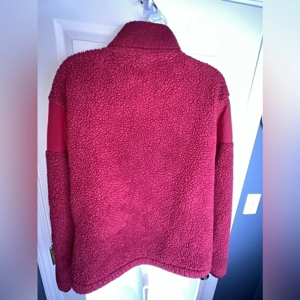 Victoria Secret PINK X Small Red Teddy Half Zip Oversized Sweater Jacket Xs