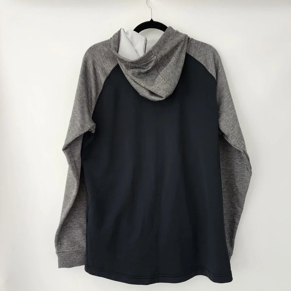 Under Armour Fitted Cold Gear black gray hoodie front logo mens‎ size L