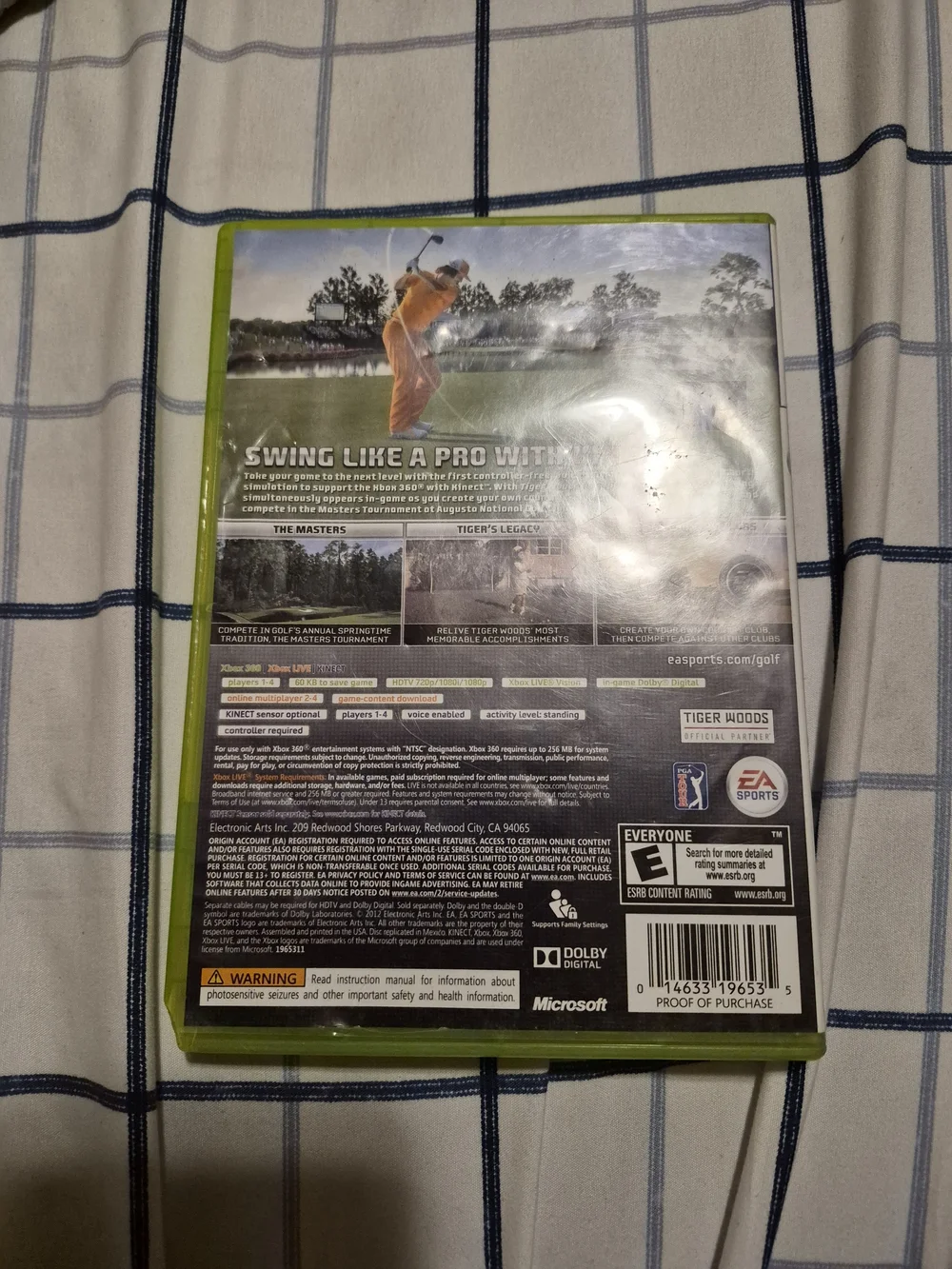 Microsoft Xbox 360 Tiger Woods PGA TOUR 13 Green Case