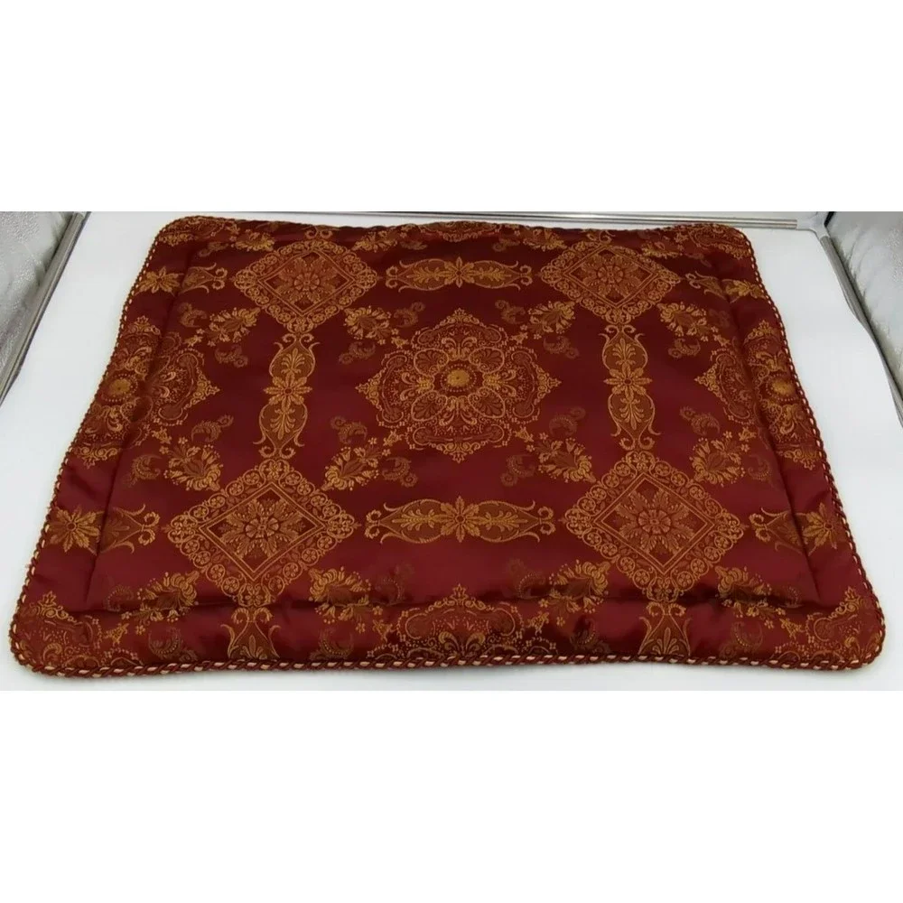 Croscill Madrid Royal Standard Pillow Sham Case Brocade‎ Jacquard Red Gold VTG