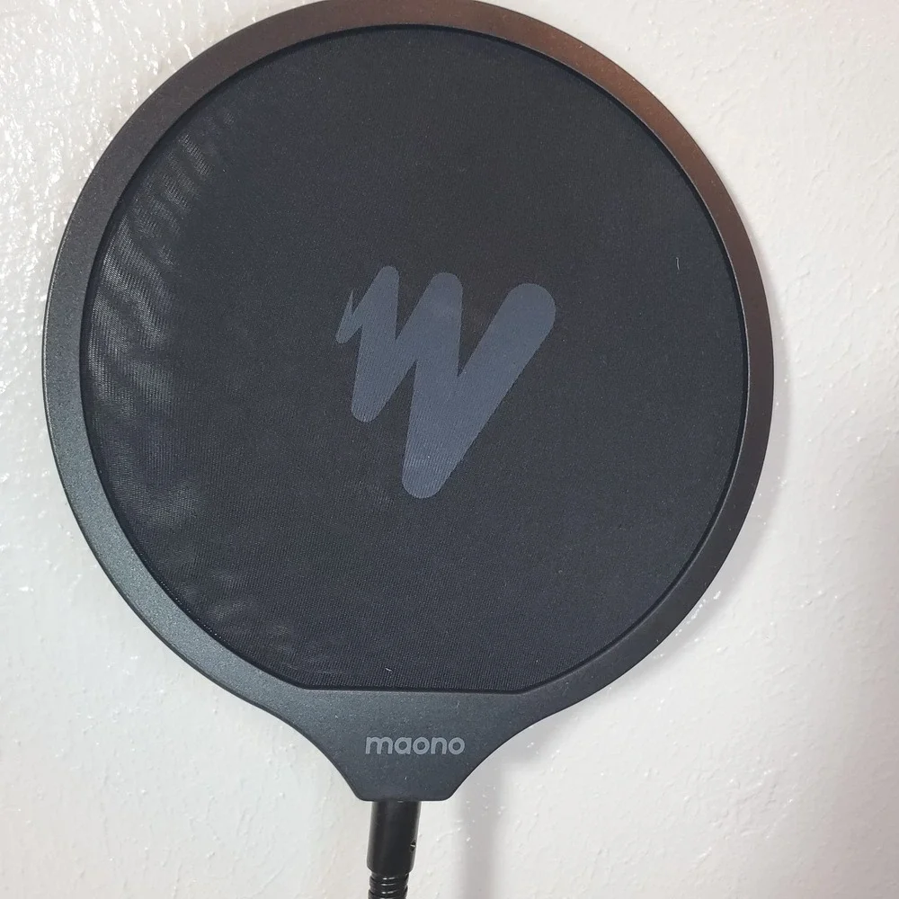 Maono Microphone Pop Filter w/ Adjustable Gooseneck Desk Clamp‎ Black