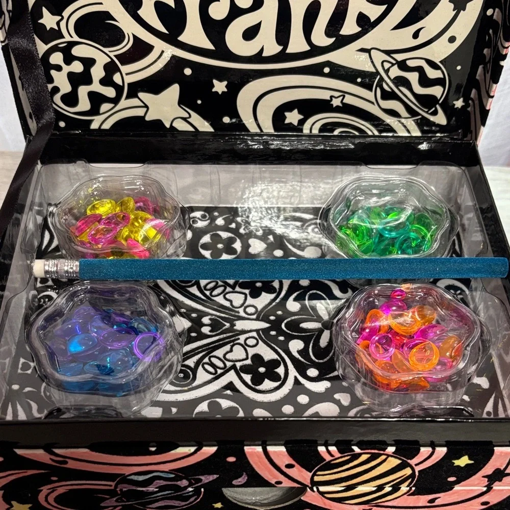 Lisa Frank Star The Moon Witch Fuzzy Felt Velvet Stationary Jewelry Box