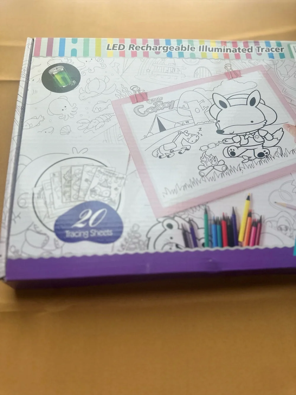 LooEooDoo Light Up Tracing Pad LED Rechargeable Illuminated Tracer GGE15