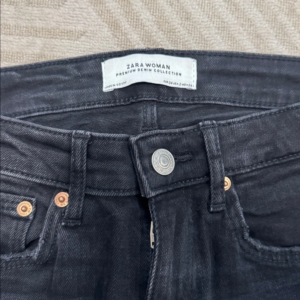 Zara black distressed