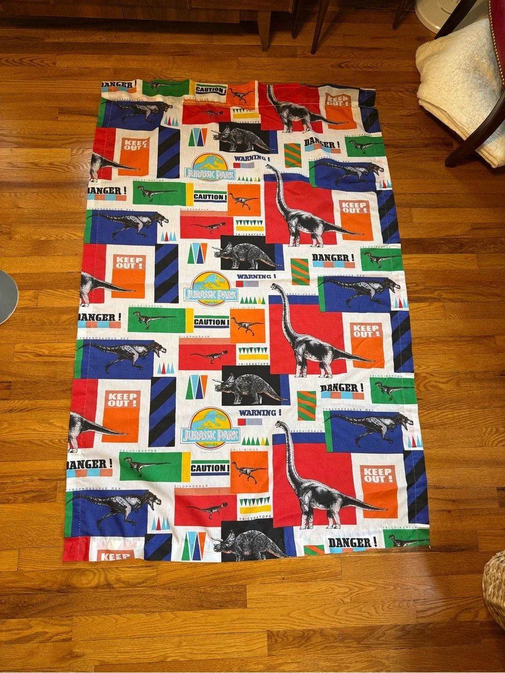 Jurassic Park Dinosaur Vintage 90s Pattern Curtain Set (4) Multicolor 63x40