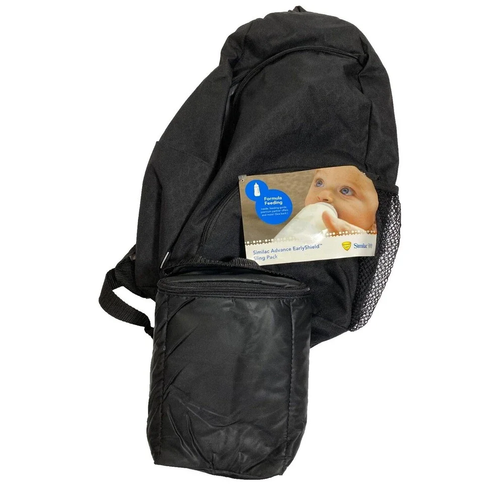 NEW Similac Diaper Bag Back Pack + Bottle Cooler & 2 Ice Packs~Black NWT