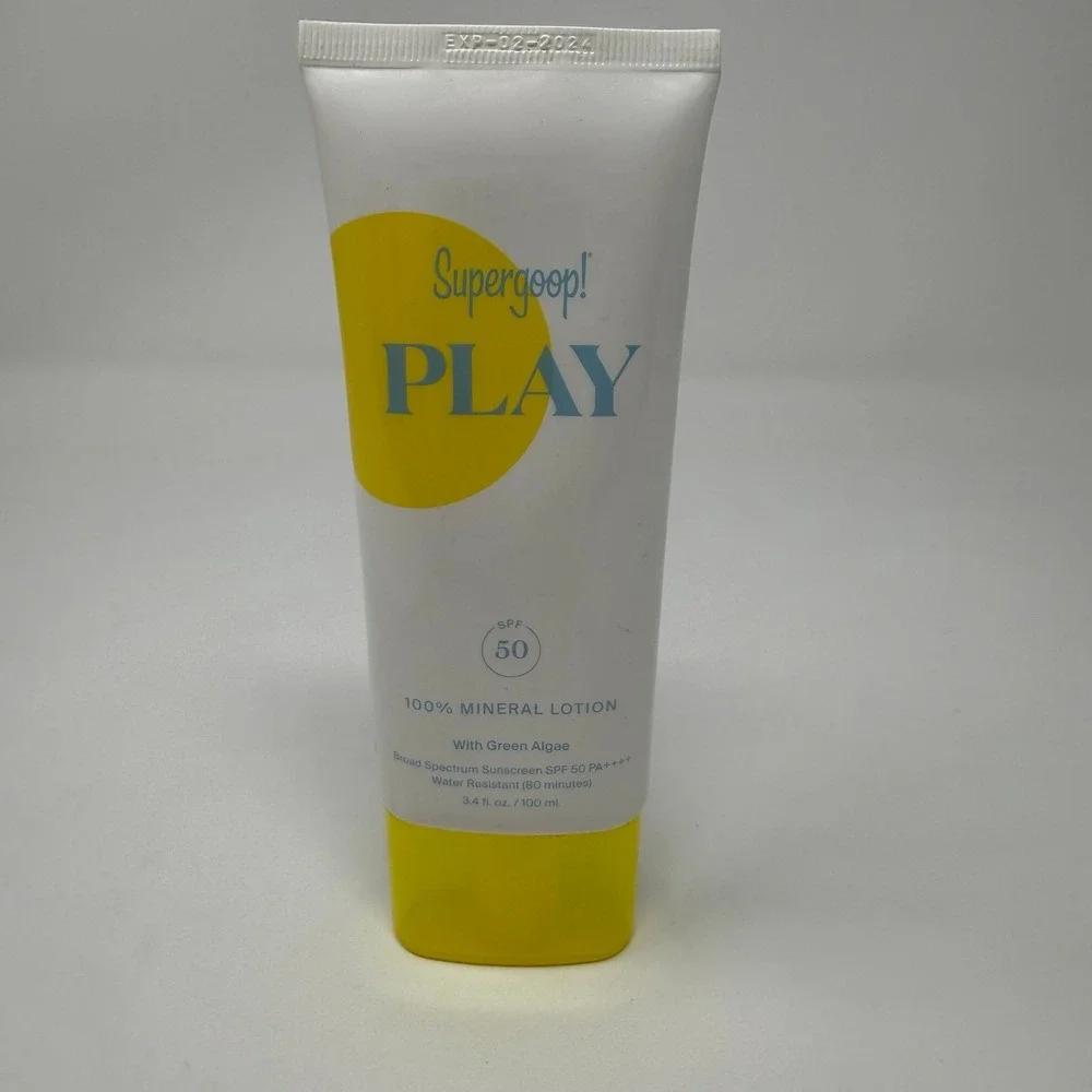 Supergoop!PLAY 100% Mineral Lotion SPF 50 /Green Algae 3.4 oz *NOT SEALED*NO BOX