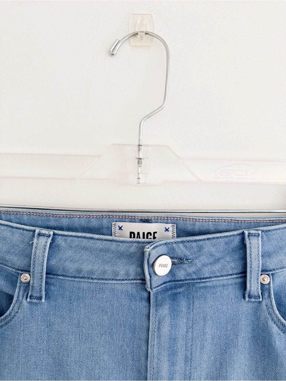 Paige Margot Crop Jeans Light Wash Skinny Ankle Stretch Denim Size 34 High Rise