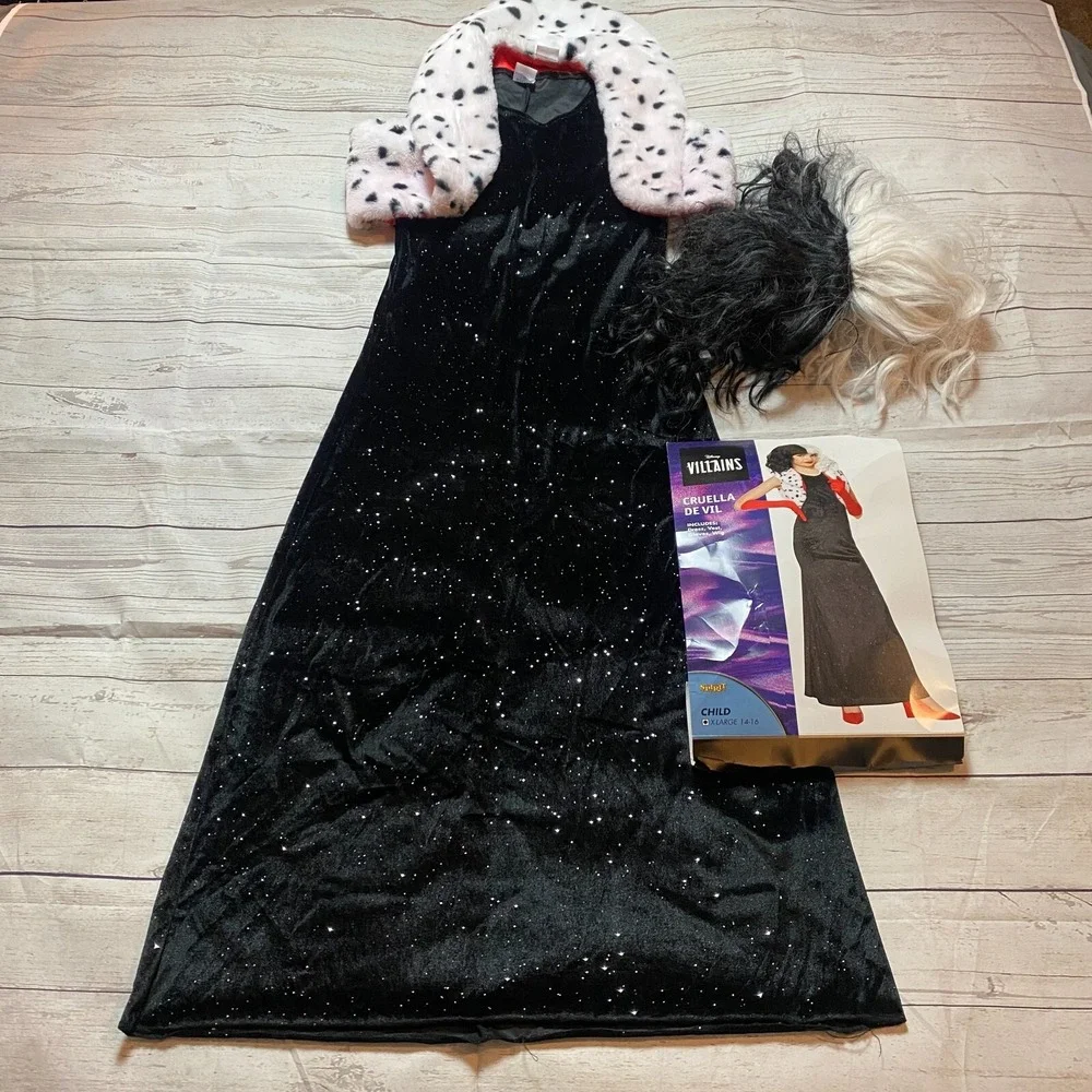Cruella De‎ Vil Costume Disney Villains Spirit Halloween Size Child XL (14-16)